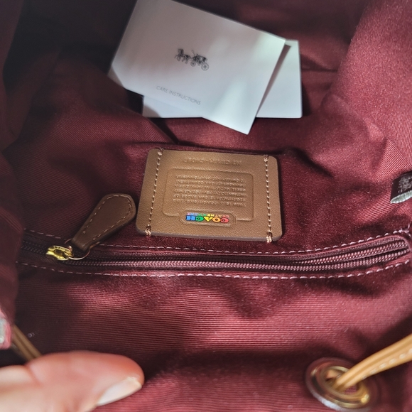NWT Coach Signature Rainbow Backpack Designer Bag - Picture 8 of 11
